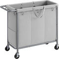 SONGMICS Laundry Basket with Wheels, 3-Section Rolling Laundry Hamper, 52.8 by SONGMICSbySONGMICSHOME