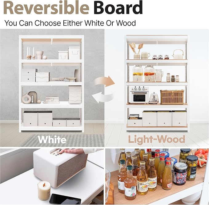 HOMEDANT House Lift-Beam White Boltless Heavy Duty Garage Storage Shelving - Image 9