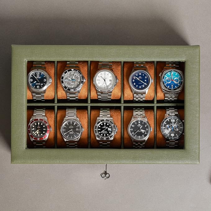 ROTHWELL 10 Slot Leather Watch Box - Image 4