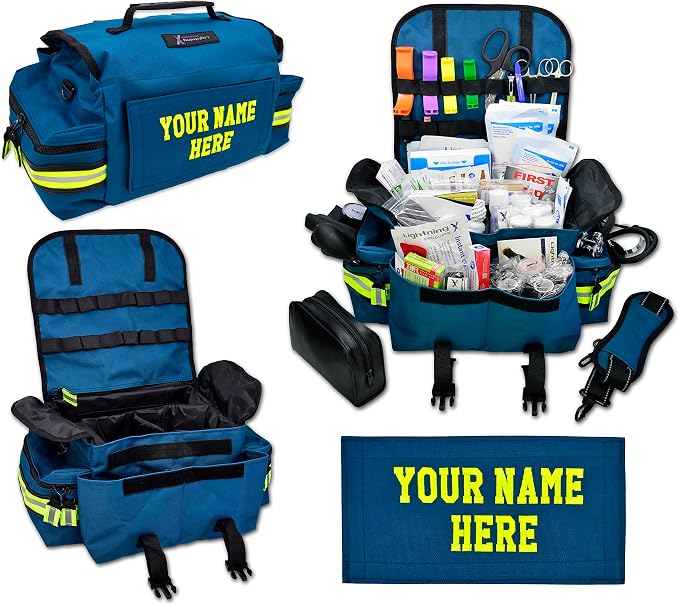 Lightning X Personalized First Responder EMT EMS Trauma Bag w/Stocked First Aid by LightningXProducts