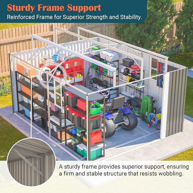 10x12 FT Metal Storage Shed - Image 3