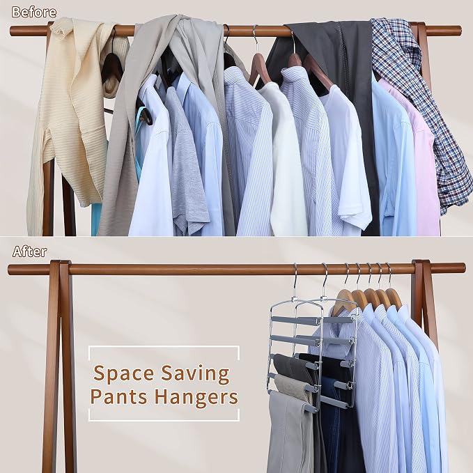 TOPIA HANGER Pants Hangers Space Saving, Swing Arm Pants Organizer - Image 4