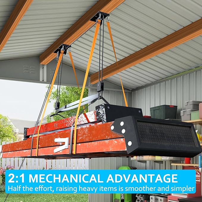 Ceiling Ladder Hoist, Heavy Duty Pulley System - Image 5