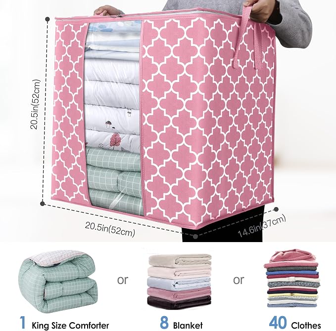 WISELIFE Storage Bags 3 Pack/100L Large Blanket Clothes Organization and - Image 2