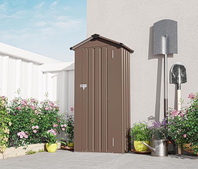 2.5x1.4 FT Mini Outdoor Storage Shed, Plastic Shed - Image 2