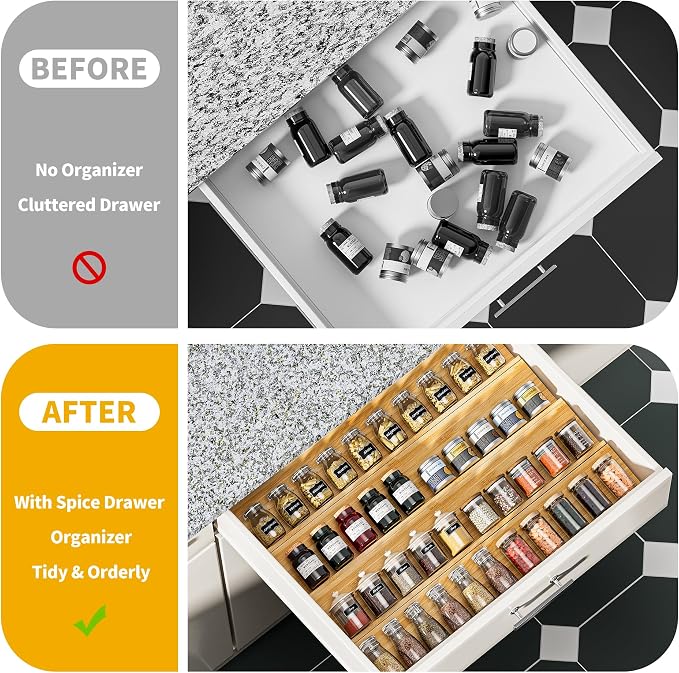 Bamboo Spice Drawer Organizer - Image 2