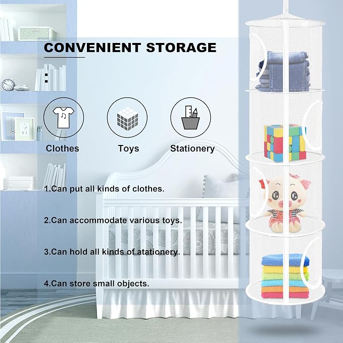 Libeder Mesh Hanging Storage Space Saver Bags Organizer, Foldable Storage - Image 2