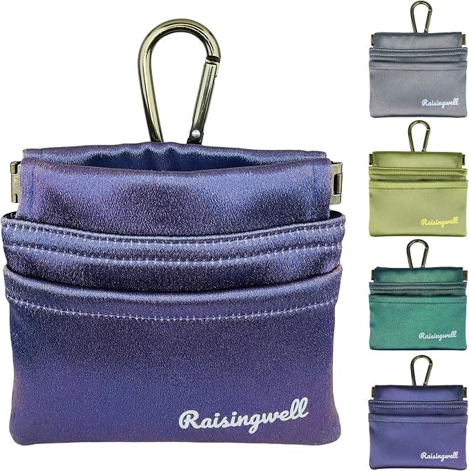 Dog Treat Pouch, Pocket Sized Pet Training Pouch, Hand Free Purple Dog Walking by Raisingwell