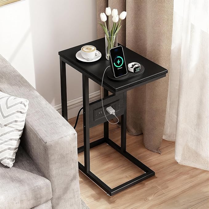 VECELO C Shaped End Side Table - Image 6