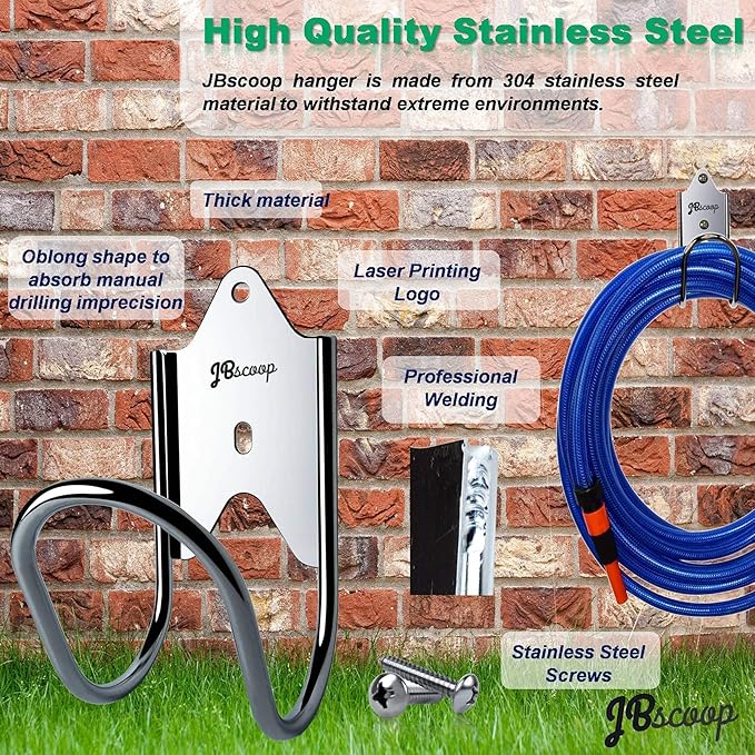 JBscoop Garden Hose Holder, Garden Hose Hanger Wall Mount - Image 5