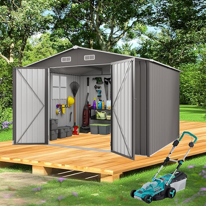 Metal Storage Shed, 10 X 12 FT Lockable Outdoor Tool Shed - Image 2