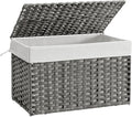 SONGMICS Storage Basket with Lid, Woven Blanket Storage Bin with Handles by SONGMICSbySONGMICSHOME
