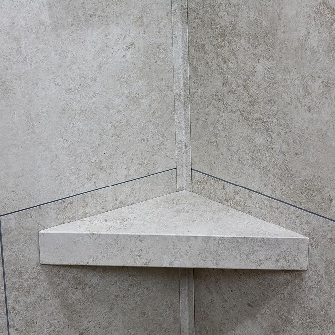 Palisade Vinyl Waterproof Corner Shower Shelf in Rain Cloud - Image 2