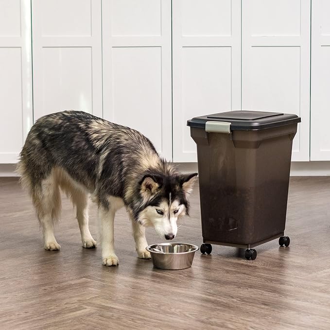 IRIS USA WeatherPro Airtight Dog Food Storage Container, Attachable Wheels - Image 5