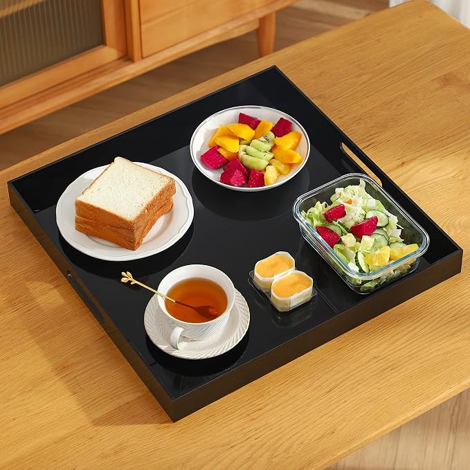 Black King Size Large Acrylic Serving Tray - Image 6