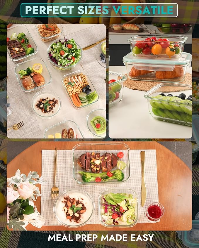 8-Piece Borosilicate Glass Food Storage Containers Set - Image 6