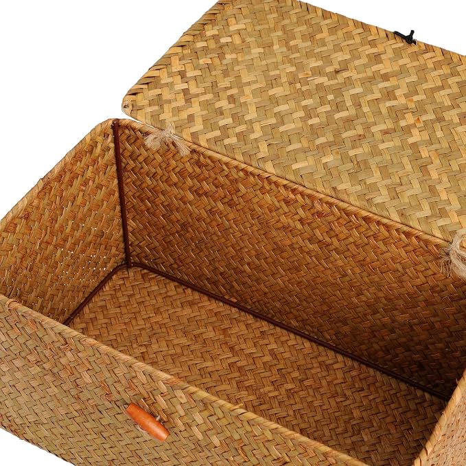 DOKOT Rectangular Handwoven Seagrass Storage Basket - Image 2