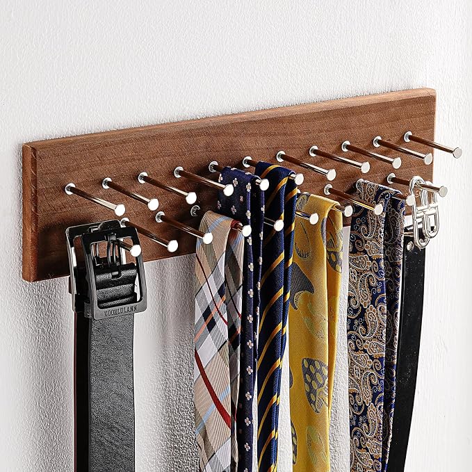 TreeHouse London Tie Rack Organizer – Holds 40 Large Ties – Solid Wood & Sturdy - Image 3