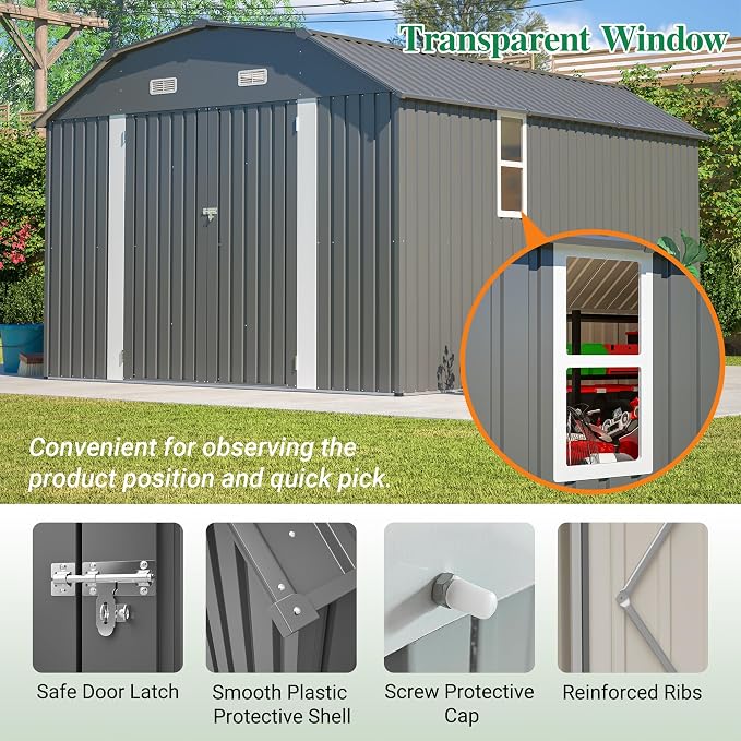 Large Outdoor Storage Shed, Utility Tool Shed - Image 5