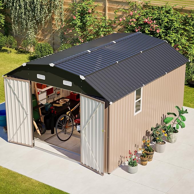 Large Outdoor Storage Shed, Utility Tool Shed by Hohuqeri