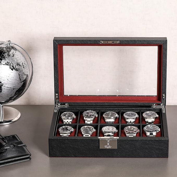 ROTHWELL 10 Slot Leather Watch Box - Image 4