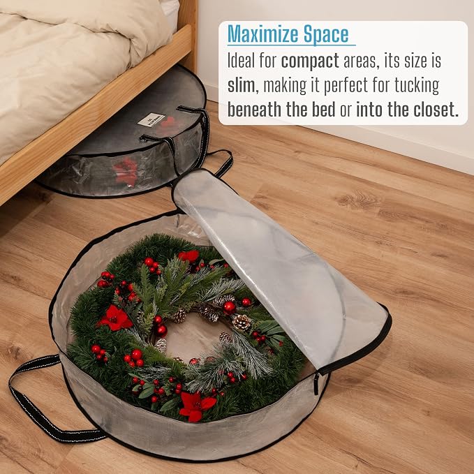 VENO 4 Pack Christmas Wreath Storage Container - Image 6