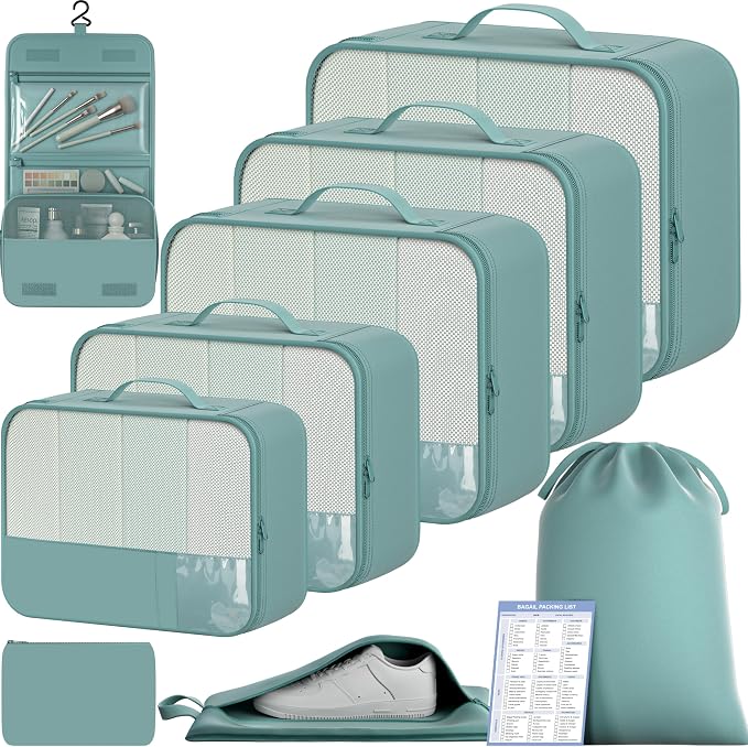 BAGAIL 9 Set Packing Cubes Luggage Packing Organizers by BAGAIL