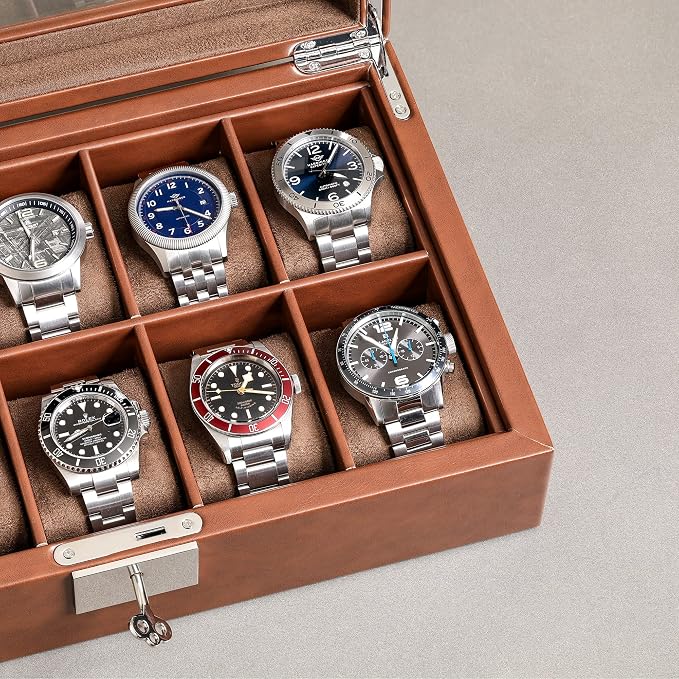 ROTHWELL 10 Slot Leather Watch Box - Image 5