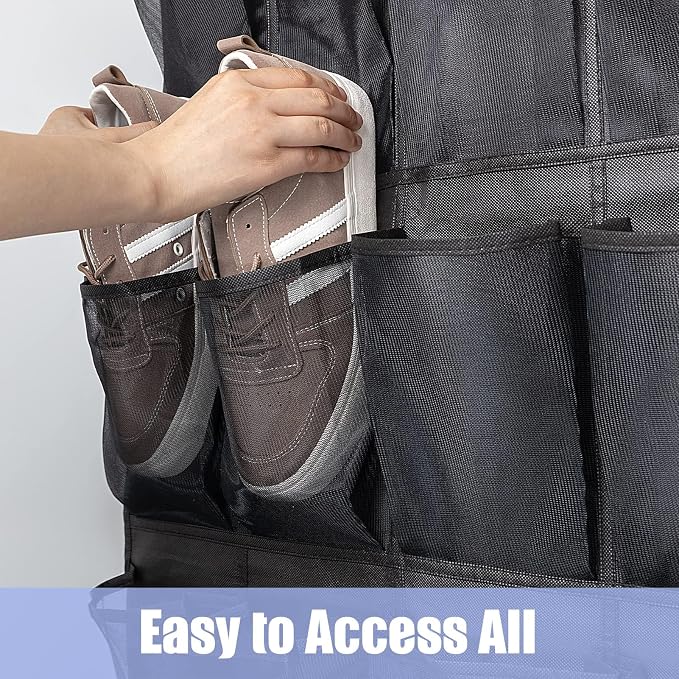 Tiblue Over The Door Shoe Organizers 35 Mesh Pockets Hanging Shoe Organizer - Image 8