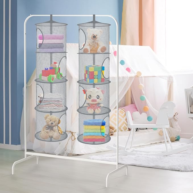 Libeder Mesh Hanging Storage Space Saver Bags Organizer, Foldable Storage - Image 3
