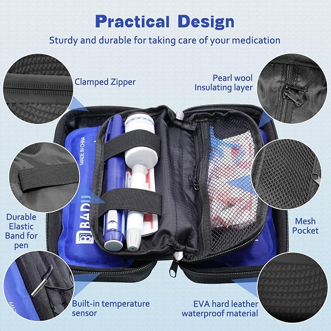 Insulin Cooler Travel Case TSA Approved Diabetic Medicine Cooling Bag - Image 5