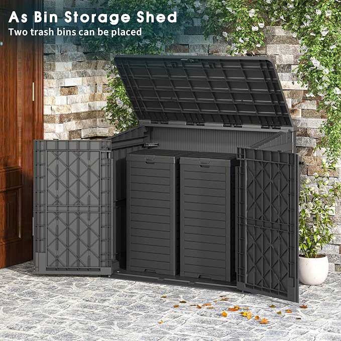 Outdoor Storage Shed 36 Cu. Ft. Resin Garden Horizontal Storage Extra Large - Image 8