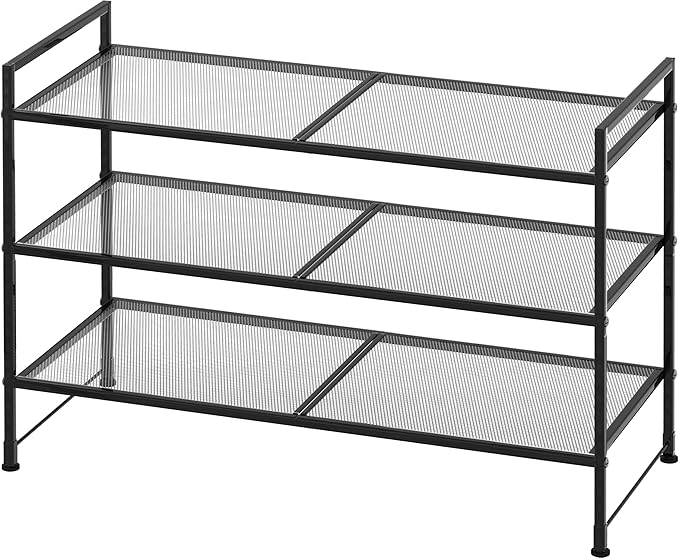 Simple Houseware 3-Tier Stackable Mesh Shoe Rack by SimpleHouseware