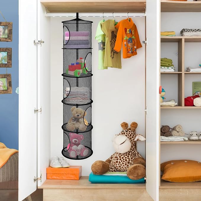Libeder Mesh Hanging Storage Space Saver Bags Organizer, Foldable Storage - Image 4