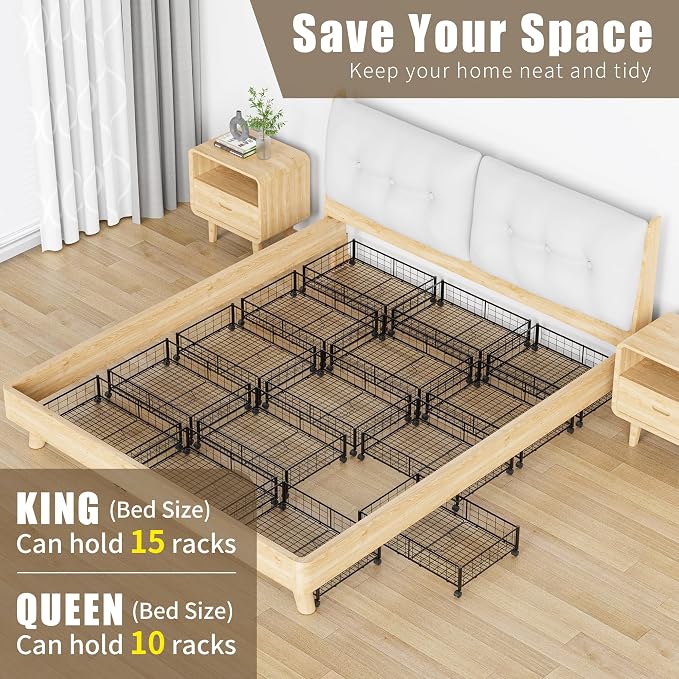 Under Bed Storage with Wheels, 360° Rotating, No-Assembly Underbed Storage - Image 7