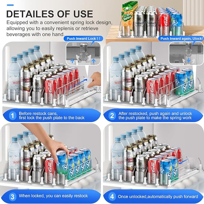Drink Organizer for Fridge, Upgraded Drink dispenser for fridge, Automatic - Image 4