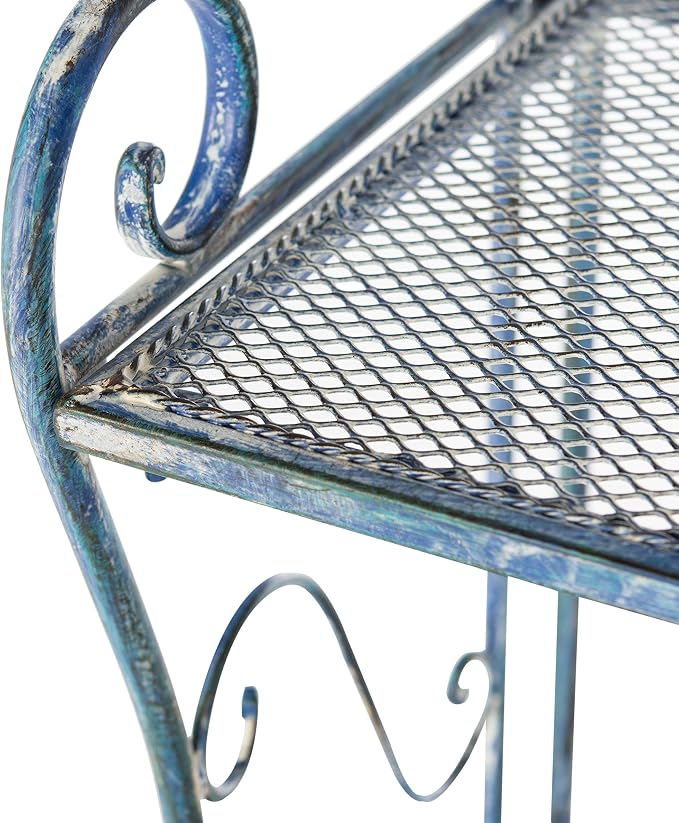 Safavieh Outdoor Collection Torus Antique Blue 3-Tier Shelf - Image 11
