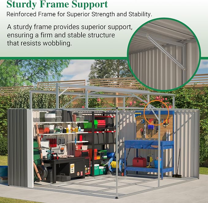 Large Outdoor Storage Shed, Utility Tool Shed - Image 6