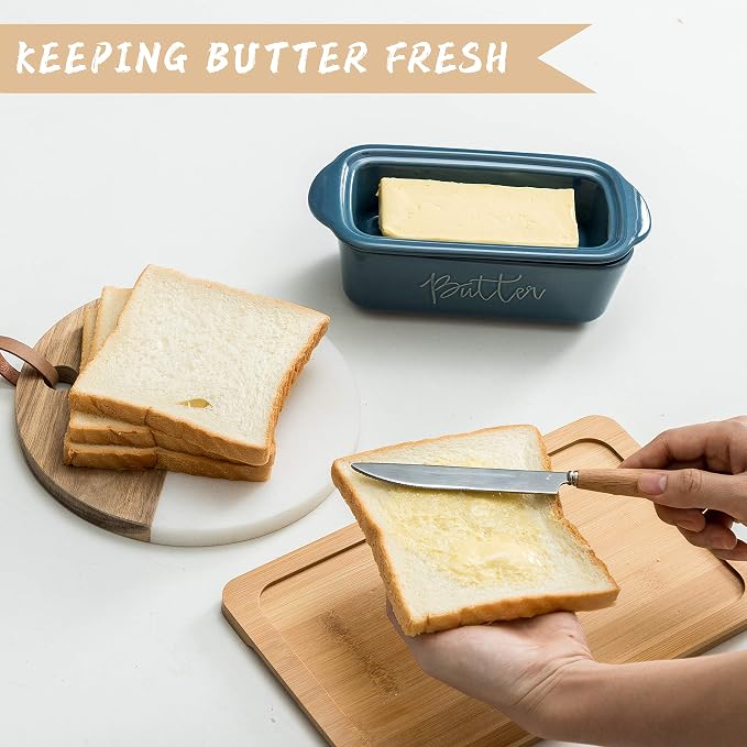 FE Butter Dish, 10 oz Ceramic Butter Keeper - Image 6