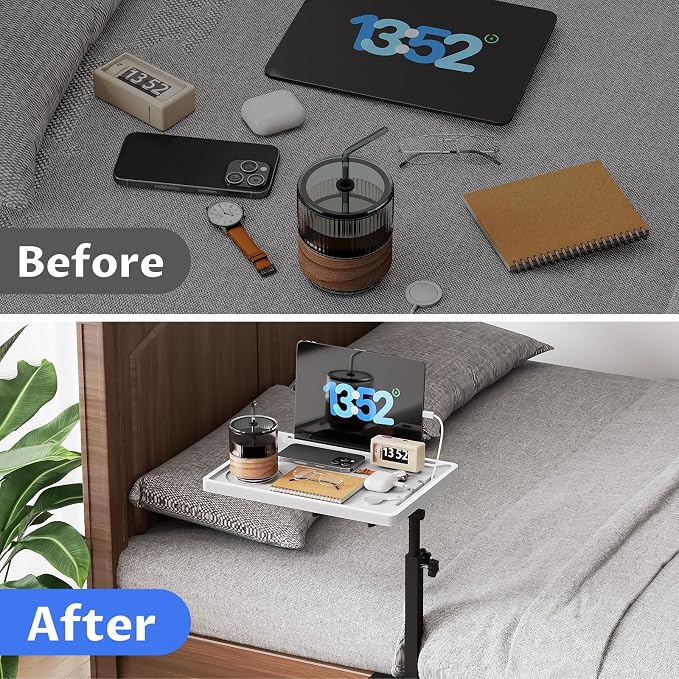 NiHome Height-Adjustable Bedside Shelf - Image 7