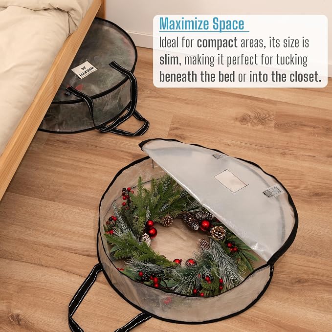 VENO 4 Pack Christmas Wreath Storage Container - Image 6