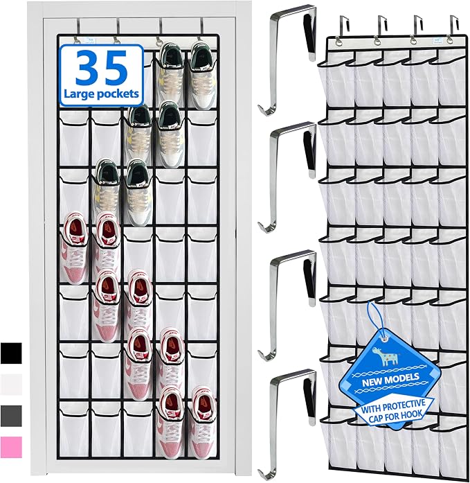 over the door shoe organizer, 2025 upgraded, shoe organizer, 35 Huge pockets by Zebricolo