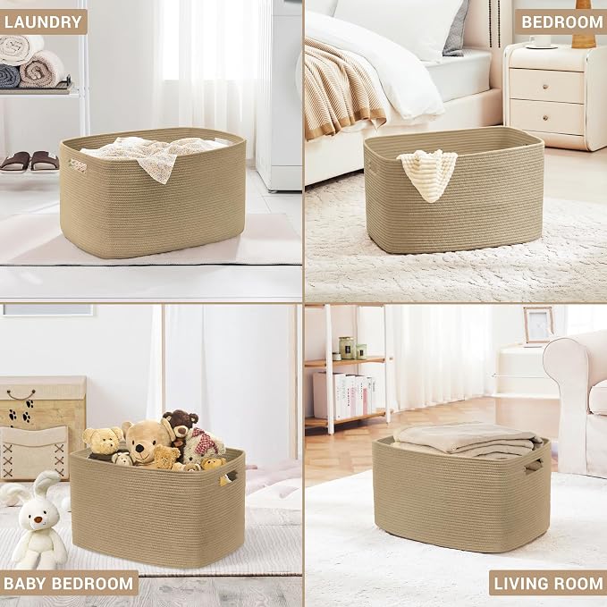 45L Small Wicker Laundry Basket - Image 5