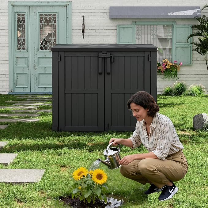 Outdoor Storage Shed 36 Cu. Ft. Resin Garden Horizontal Storage Extra Large - Image 6