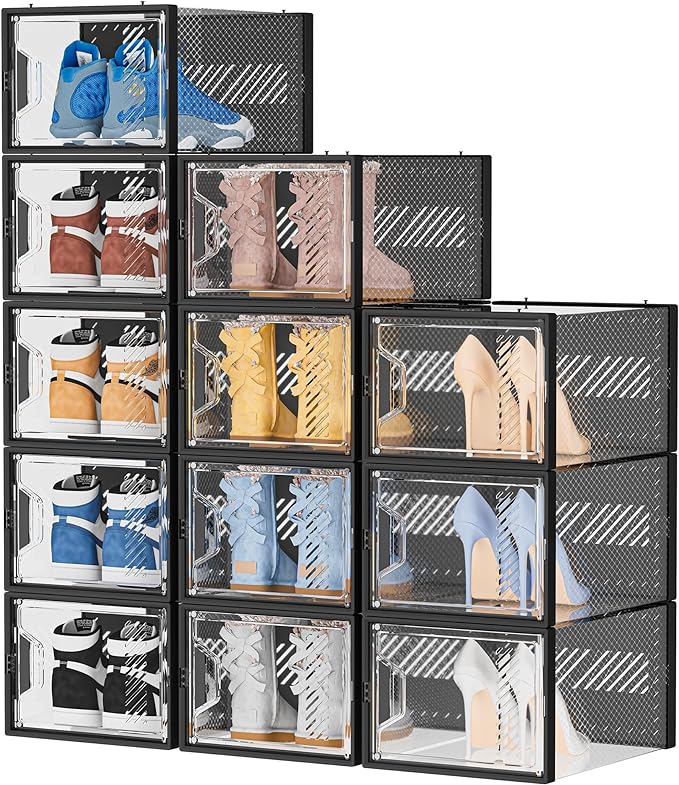 Shoe Storage, 12 Pack X-Large Shoe Organizer by DecorateYourHome