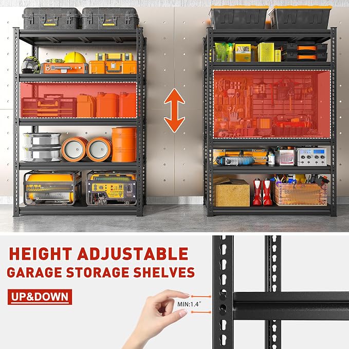 REIBII Garage Shelving 72" H, Storage Shelves Heavy Duty Load 2500 LBS - Image 5