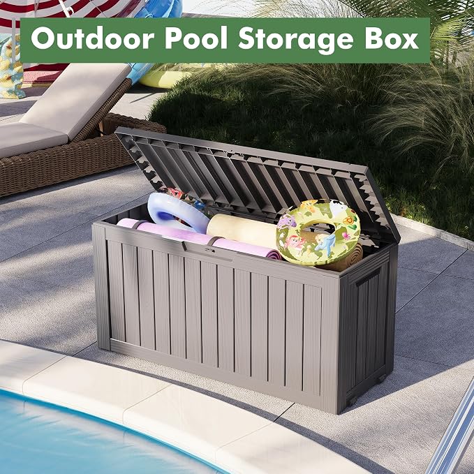 72 Gallon Deck Box Lockable Resin Outdoor Storage Box waterproof Outdoor - Image 4