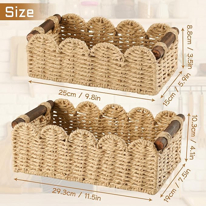 Storage Basket Wicker Baskets for Organizing Toilet Paper Storage Basket for - Image 7