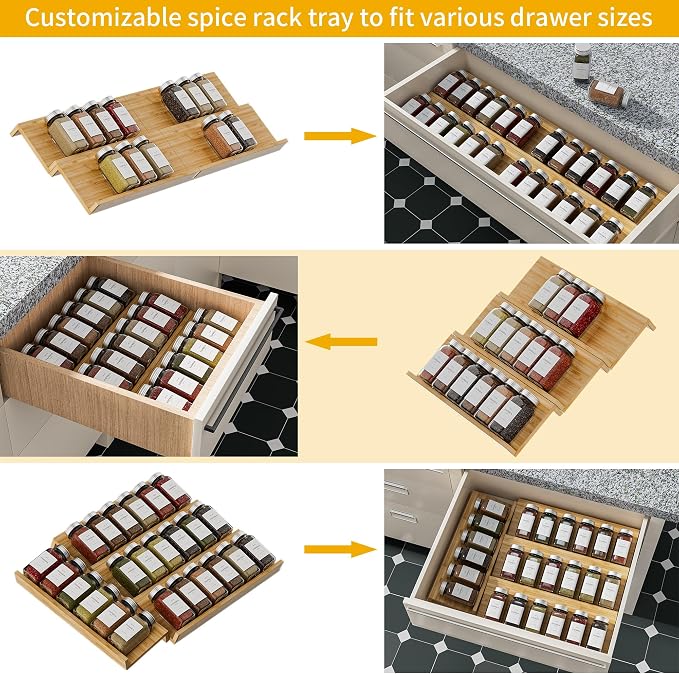 Bamboo Spice Drawer Organizer - Image 5