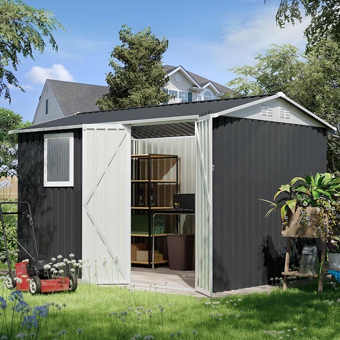 9 * 6 FT Metal Garden Storage Sheds by Unknown